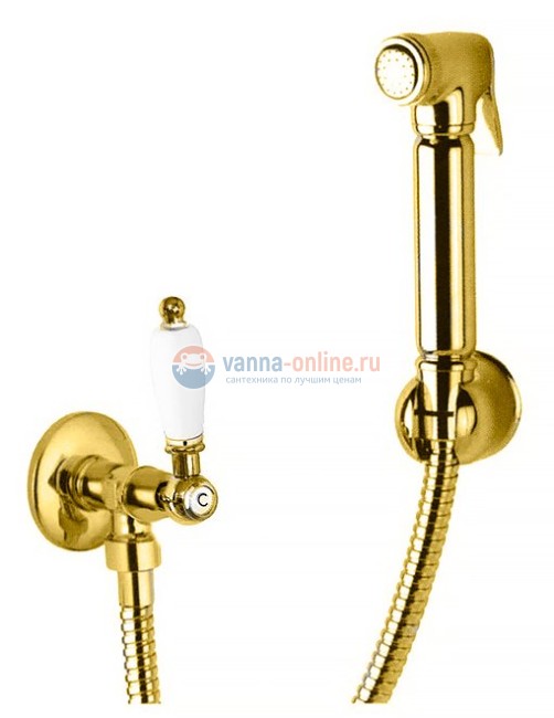 Гигиенический душ Cezares FIRST-KS-03/24-M, золото 24 карат, ручка металл