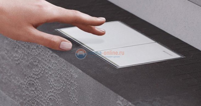 Клавиша Geberit Sigma Type 60 115.640.SI.1, двойной смыв, цинковое литье, стекло белое