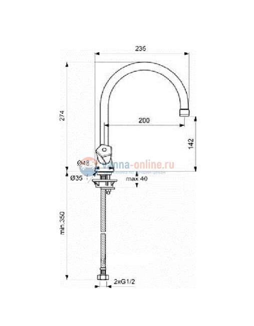 Смеситель для кухни Vidima Life BA359AA, хром Смеситель для кухни Vidima Life BA359AA, хром