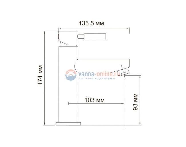 Смеситель WasserKRAFT MAIN 4104 для раковины, картридж Ø 25 mm, хром Смеситель WasserKRAFT MAIN 4104 для раковины, картридж Ø 25 mm, хром