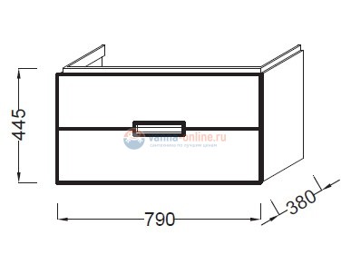 Тумба под раковиной Jacob Delafon Reve EB1135-442, антрацит