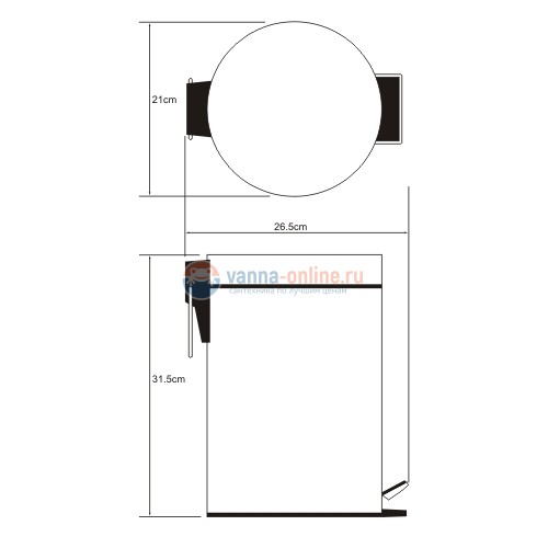 Корзина для мусора WasserKRAFT Isar К-655, 5L