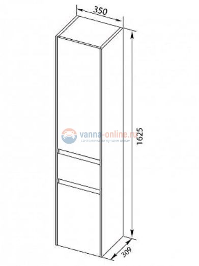Пенал Aquanet Бруклин 35 00203966, цвет- белый