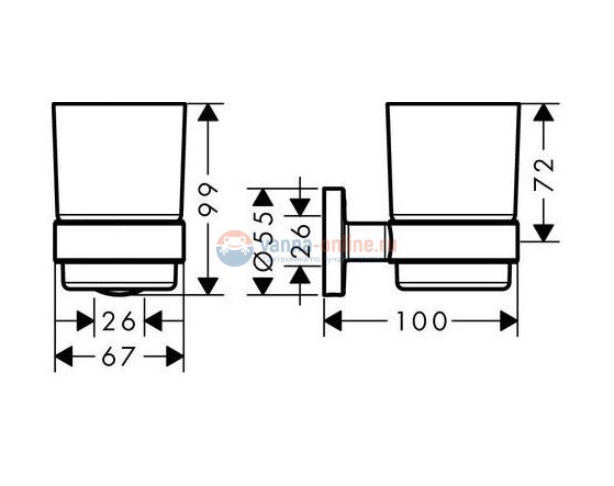 Стакан для щеток Hansgrohe Logis 41718000 Стакан для щеток Hansgrohe Logis 41718000