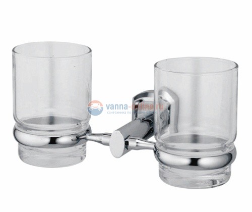 Стакан стеклянный с держателем WasserKRAFT Oder 3028D, двойной Стакан стеклянный с держателем WasserKRAFT Oder 3028D, двойной