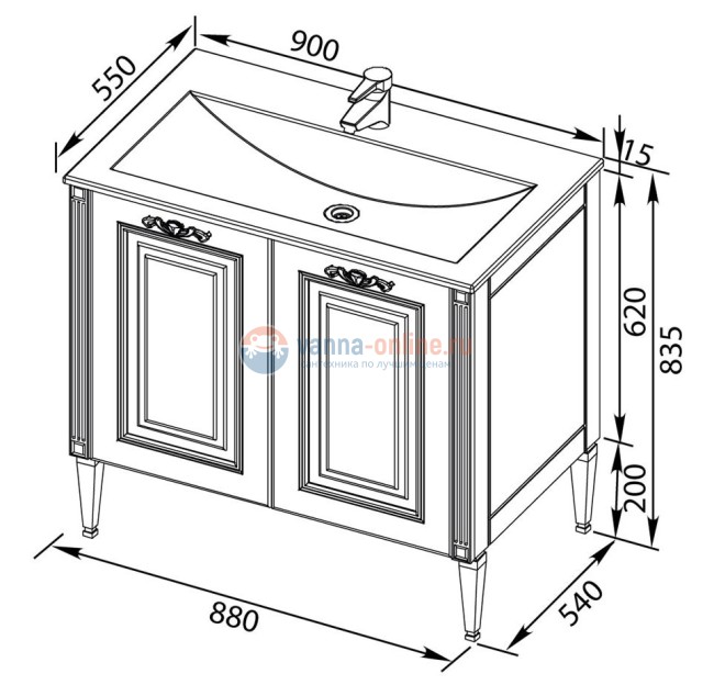 Тумба с раковиной Aquanet Паола 90 00181762, цвет белый патина-серебро Тумба с раковиной Aquanet Паола 90 00181762, цвет белый патина-серебро