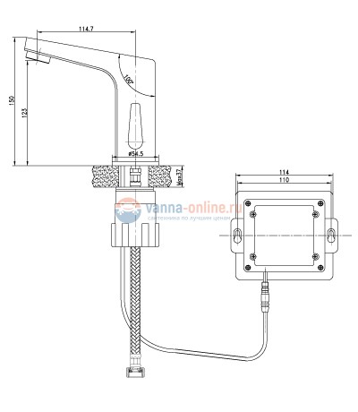Смеситель Lemark Project LM4655CE для раковины, сенсорный Смеситель Lemark Project LM4655CE для раковины, сенсорный