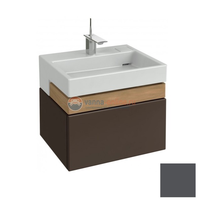 Тумба под раковину Jacob Delafon Terrace 60, подвесная, цвет - серый антрацит глянцевый Тумба под раковину Jacob Delafon Terrace 60, подвесная, цвет - серый антрацит глянцевый