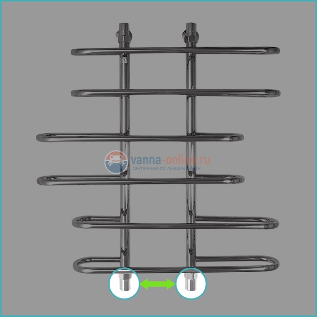 Полотенцесушитель водяной Energy Aero 800x700, ширина 70 см, высота 83 см