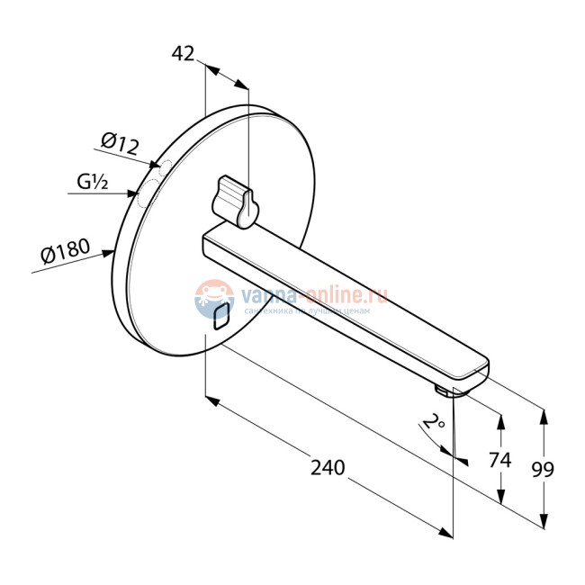 Смеситель скрытого монтажа Kludi Zenta E 3840105 для раковины, сенсорный Смеситель скрытого монтажа Kludi Zenta E 3840105 для раковины, сенсорный