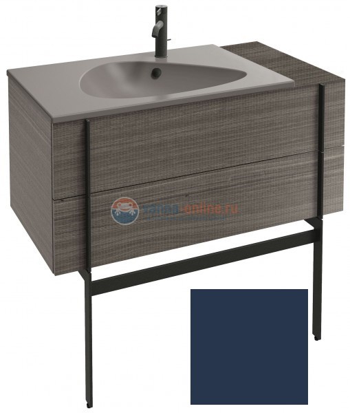 Тумба под раковину Jacob Delafon Nouvelle Vague 100 EB3031-M67, с выступом, цвет - темно-синий матовый