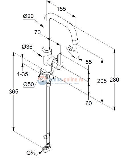 Смеситель для раковины Kludi Pure&Easy 370240565