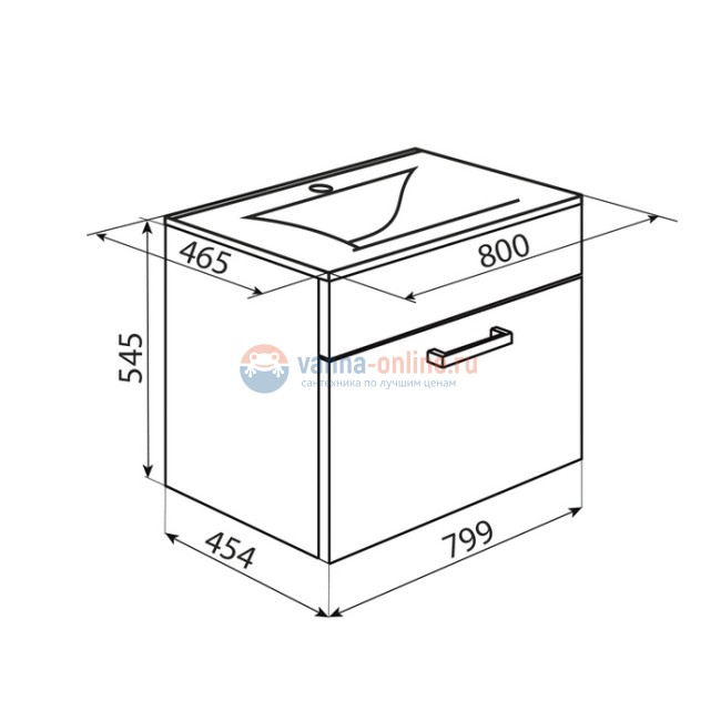 Тумба с плоской раковиной Iddis Mirro MIR80W2i95K 80 см подвесная, белый/дерево Тумба с плоской раковиной Iddis Mirro MIR80W2i95K 80 см подвесная, белый/дерево