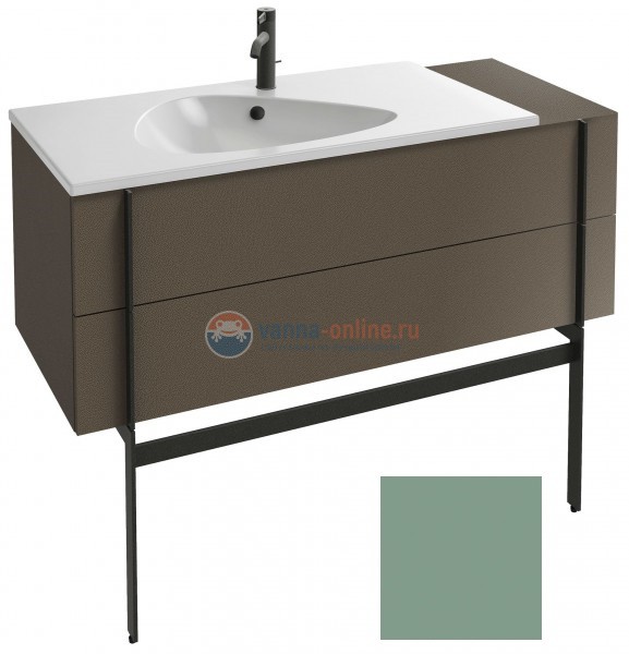 Тумба под раковину Jacob Delafon Nouvelle Vague 120 EB3033-S54, 2 ящика, с выступом, цвет - оливковый сатин