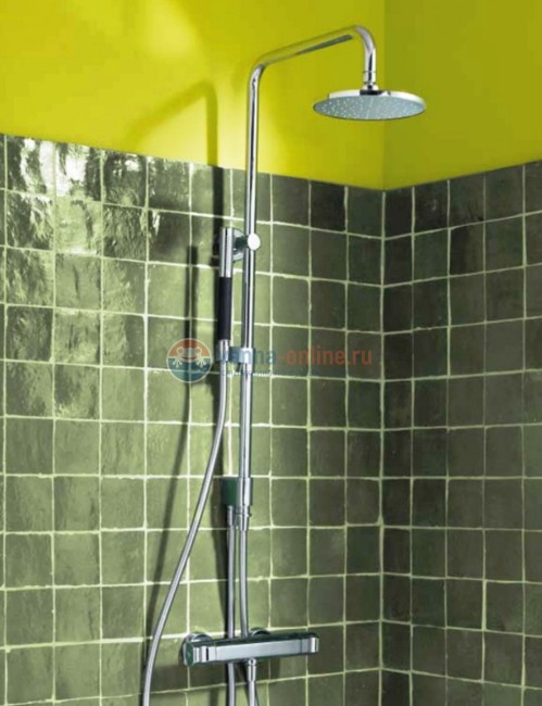 Душевой гарнитур Jacob Delafon Eo E11715-CP, хром, с круглым верхним душем, ø 200 мм Душевой гарнитур Jacob Delafon Eo E11715-CP, хром, с круглым верхним душем, ø 200 мм