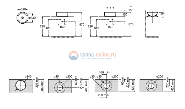 Раковина накладная Roca Terra 32722D000, 39 x 39 см Раковина накладная Roca Terra 32722D000, 39 x 39 см