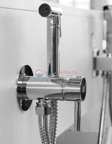 Гигиенический душ Paffoni Tweet Round ZDUP110CR со смесителем и внутренней частью, хром