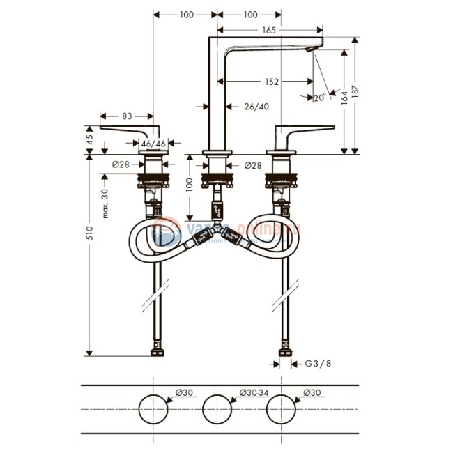 Смеситель Hansgrohe Metropol 160 74515000 для раковины Смеситель Hansgrohe Metropol 160 74515000 для раковины