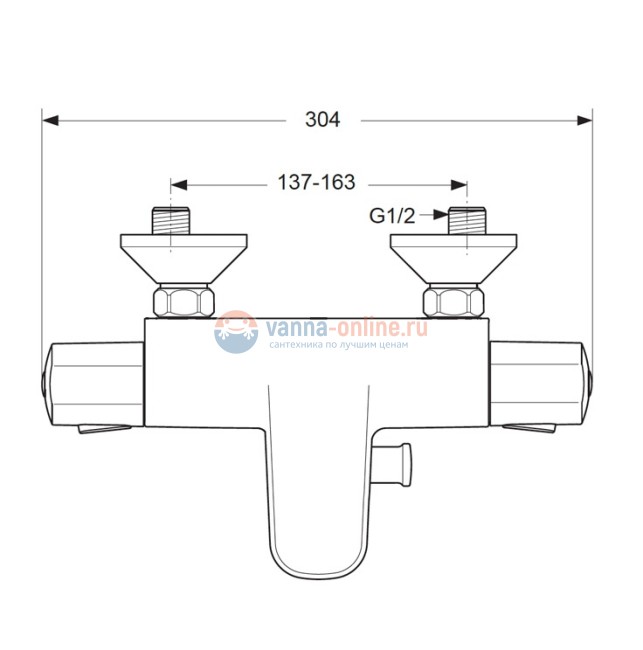 Смеситель Vidima ВИ-СТАЙЛ (V-STYLE) A6194AA для ванны и душа, термостатический, хром Смеситель Vidima ВИ-СТАЙЛ (V-STYLE) A6194AA для ванны и душа, термостатический, хром