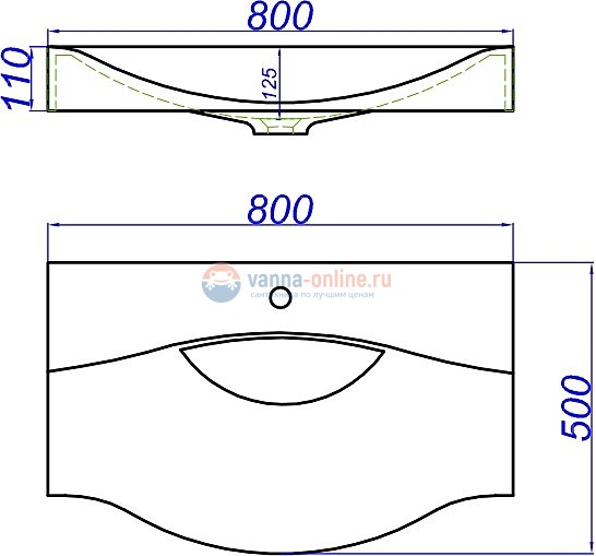 Раковина Aqwella Bergamo 800 Ber.08.04.D
