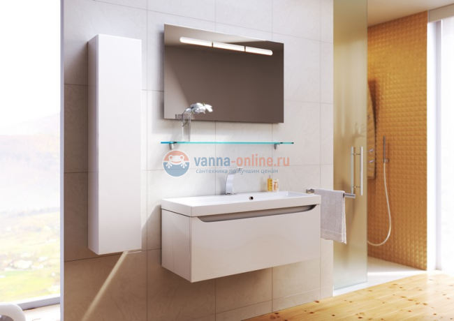 Тумба с раковиной Aqwella Verona 1000 Ver.01.10/W, белый