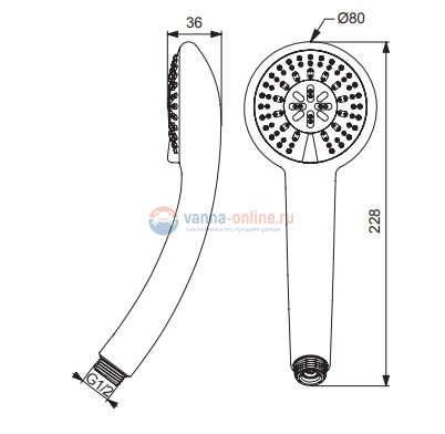Душевая лейка Vidima Fresh S BA206AA Душевая лейка Vidima Fresh S BA206AA