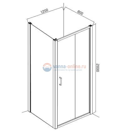 Душевой уголок Bravat Blackline BS120.3101A 120 x 80 см прямоугольный, черный