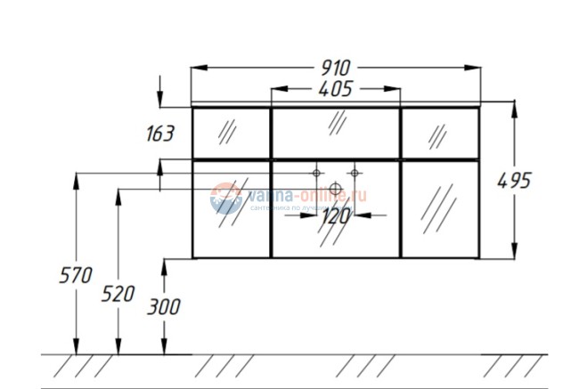 Тумба под раковину Opadiris Кристалл Лофт 90 см подвесная, антрацит, белый, 00-00003652