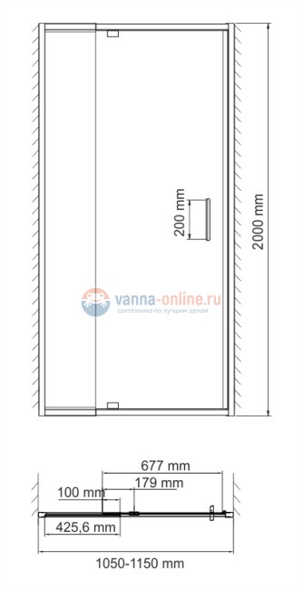Душевая дверь WasserKRAFT Berkel 48P13, универсальная, 110*200 см Душевая дверь WasserKRAFT Berkel 48P13, универсальная, 110*200 см