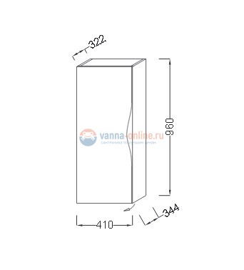 Колонна Jacob Delafon Stillness 40 см, EB2006 подвесная, цвет белый, правая Колонна Jacob Delafon Stillness 40 см, EB2006 подвесная, цвет белый, правая