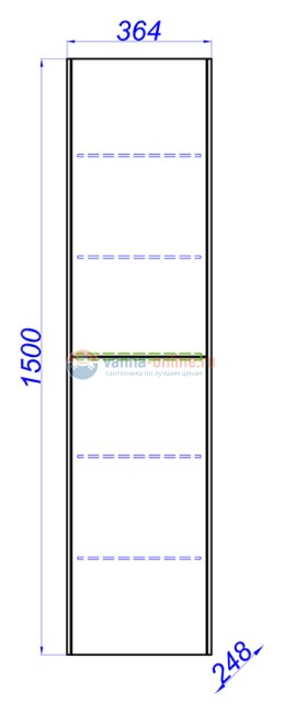 Пенал Aqwella Mobi 35 см, фасад дуб балтийский, корпус дуб балтийский