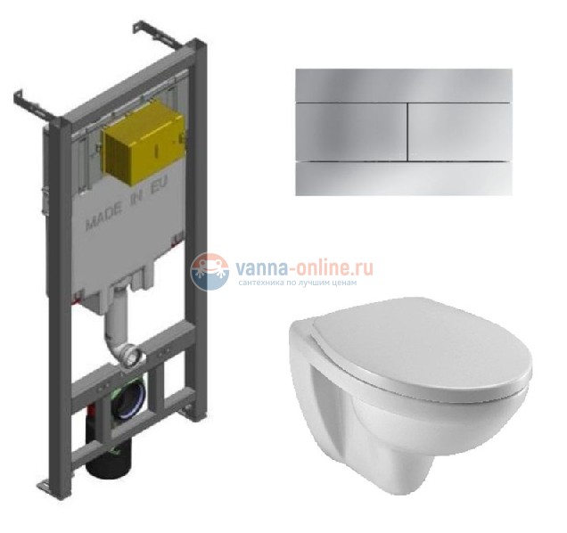 Инсталляция Jacob Delafon с безободковым унитазом Jacob Delafon Patio E21740RU-00, тонкое сиденье с микролифтом, клавиша хром, комплект (E29025+EDV102+E23157+E4316-CP) Инсталляция Jacob Delafon с безободковым унитазом Jacob Delafon Patio E21740RU-00, тонкое сиденье с микролифтом, клавиша хром, комплект (E29025+EDV102+E23157+E4316-CP)