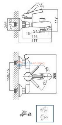 Смеситель D&K Rhein Schiller DA1463201 для ванны и душа Смеситель D&K Rhein Schiller DA1463201 для ванны и душа