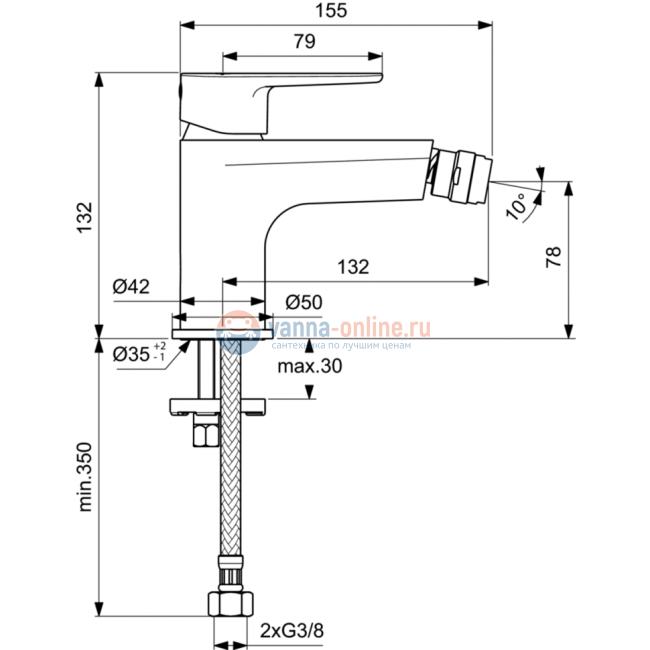 Смеситель для биде Ideal Standard CERAFINE MODEL O BC704AA