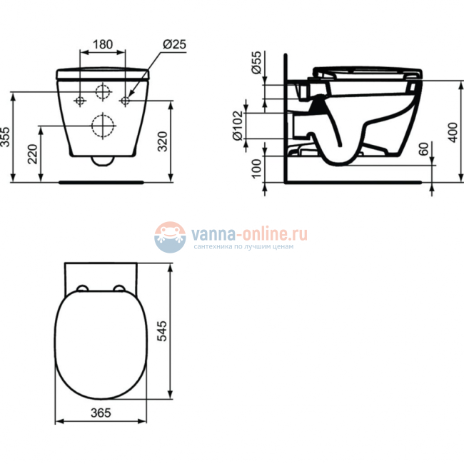 Промо-комплект 2 в 1 Ideal Standard с подвесным унитазом E803501 CONNECT с сидением и крышкой с функцией плавного закрытия E712701 CONNECT Промо-комплект 2 в 1 Ideal Standard с подвесным унитазом E803501 CONNECT с сидением и крышкой с функцией плавного закрытия E712701 CONNECT