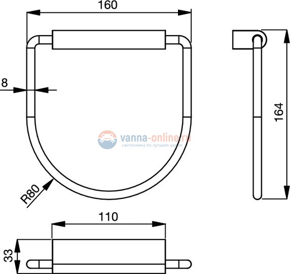 Полотенцедержатель-кольцо Ideal Standard CONNECT N1384AA Полотенцедержатель-кольцо Ideal Standard CONNECT N1384AA