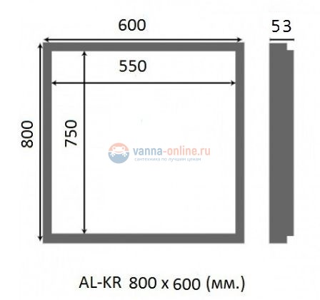 Сантехнический люк под плитку Люкер AL-KR ширина 60, высота 80