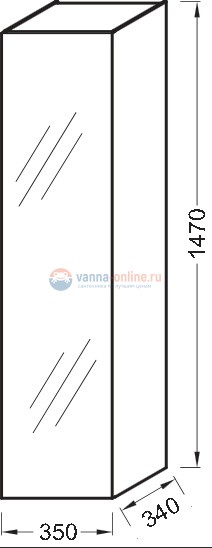 Пенал Jacob Delafon Rythmik/Odeon Up 35 см, EB998-N09, розово-бежевый