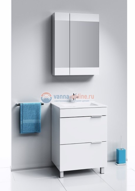 Тумба с раковиной Aqwella Бриг 60 Br.01.06/2/W, белый Тумба с раковиной Aqwella Бриг 60 Br.01.06/2/W, белый