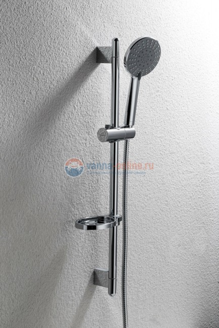 Душевой гарнитур Bravat Waterfall D152CP-2A-RUS штанга 75 см, лейка 3 режимов, хром