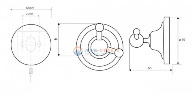 Крючок двойной Bemeta Retro 144306032 6.5 x 6.5 x 6.5 см, хром Крючок двойной Bemeta Retro 144306032 6.5 x 6.5 x 6.5 см, хром