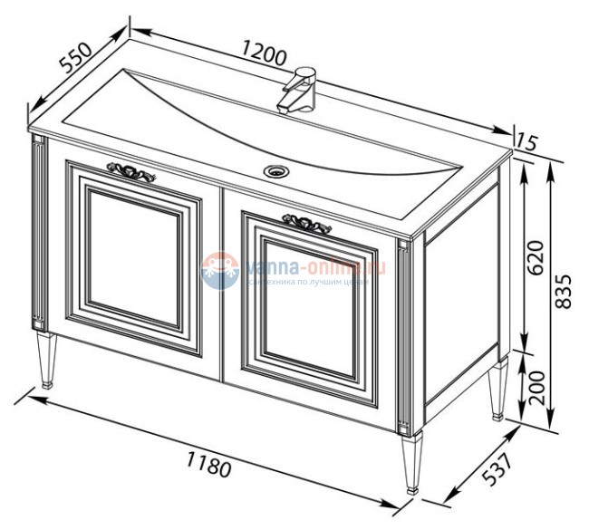 Тумба под раковину Aquanet Паола 120 00181763, цвет белый патина-серебро Тумба под раковину Aquanet Паола 120 00181763, цвет белый патина-серебро