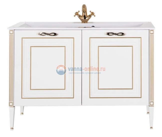 Тумба под раковину Aquanet Паола 120 00181763, цвет белый патина-серебро Тумба под раковину Aquanet Паола 120 00181763, цвет белый патина-серебро