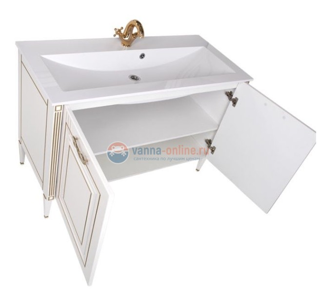 Тумба под раковину Aquanet Паола 120 00181763, цвет белый патина-серебро Тумба под раковину Aquanet Паола 120 00181763, цвет белый патина-серебро