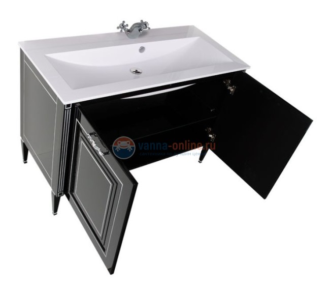 Тумба под раковину Aquanet Паола 120 00181763, цвет белый патина-серебро Тумба под раковину Aquanet Паола 120 00181763, цвет белый патина-серебро