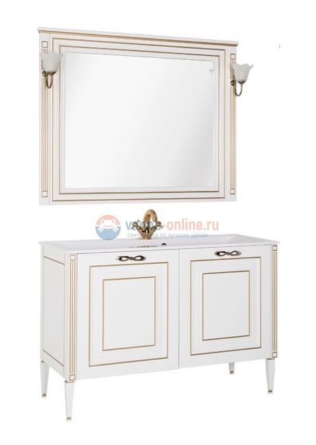 Тумба под раковину Aquanet Паола 120 00181763, цвет белый патина-серебро Тумба под раковину Aquanet Паола 120 00181763, цвет белый патина-серебро