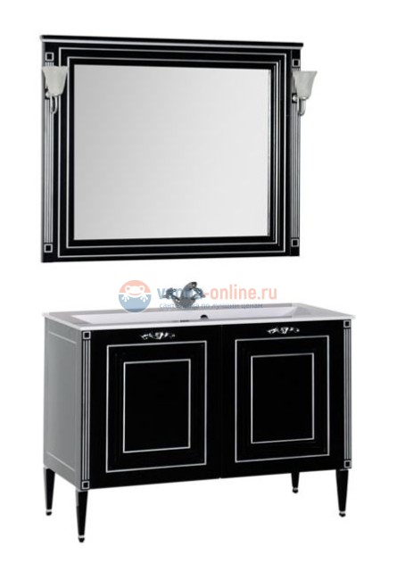 Тумба под раковину Aquanet Паола 120 00181763, цвет белый патина-серебро Тумба под раковину Aquanet Паола 120 00181763, цвет белый патина-серебро