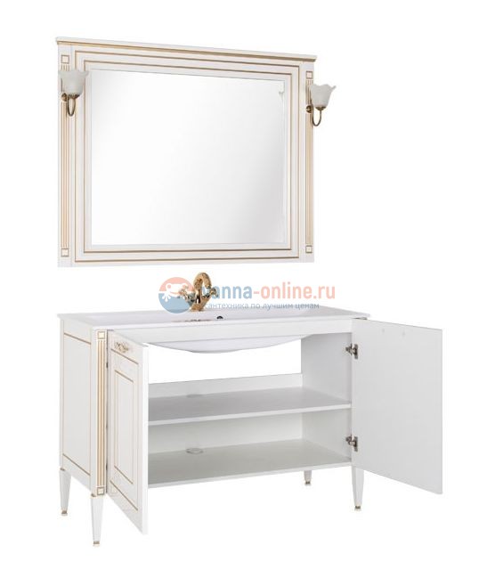 Тумба под раковину Aquanet Паола 120 00181763, цвет белый патина-серебро Тумба под раковину Aquanet Паола 120 00181763, цвет белый патина-серебро