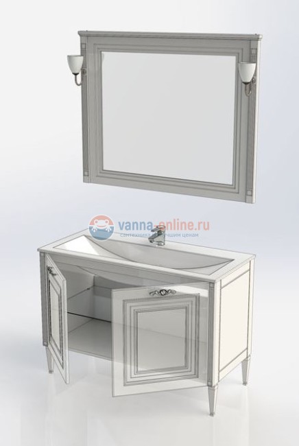 Тумба под раковину Aquanet Паола 120 00181763, цвет белый патина-серебро Тумба под раковину Aquanet Паола 120 00181763, цвет белый патина-серебро