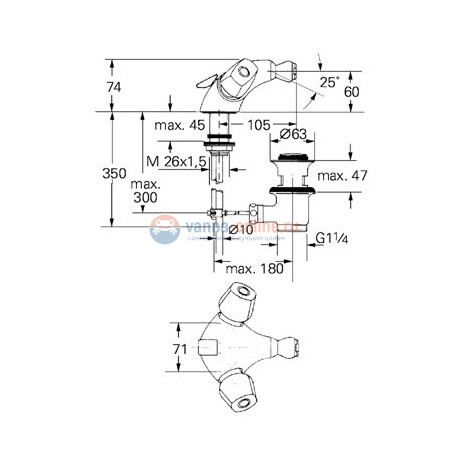 Смеситель Grohe Florida 24610000 для биде Смеситель Grohe Florida 24610000 для биде